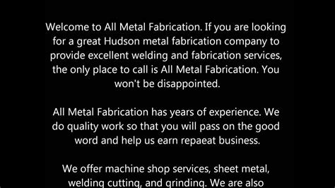 all metal fabrication hudson fl|Metal Fabrication .